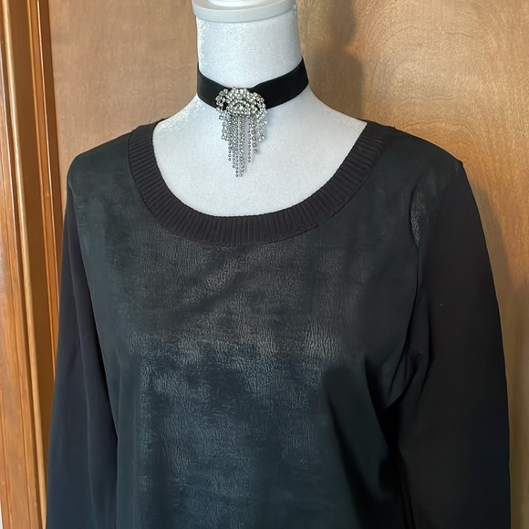 Faux Suede Black Sweater by Express - Picture 2 of 15